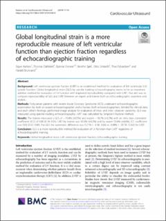 NTNU Open: Global longitudinal strain is a more reproducible measure of  left ventricular function than ejection fraction regardless of  echocardiographic training